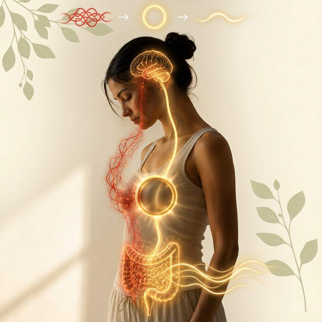 Vagus nerve gut-brain connection illustration